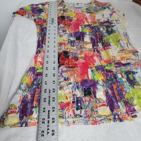 Parsley & Sage Women Multicolor Abstract Print 3/4 Sleeve Tunic Top Small Casual - Picture 8 of 8